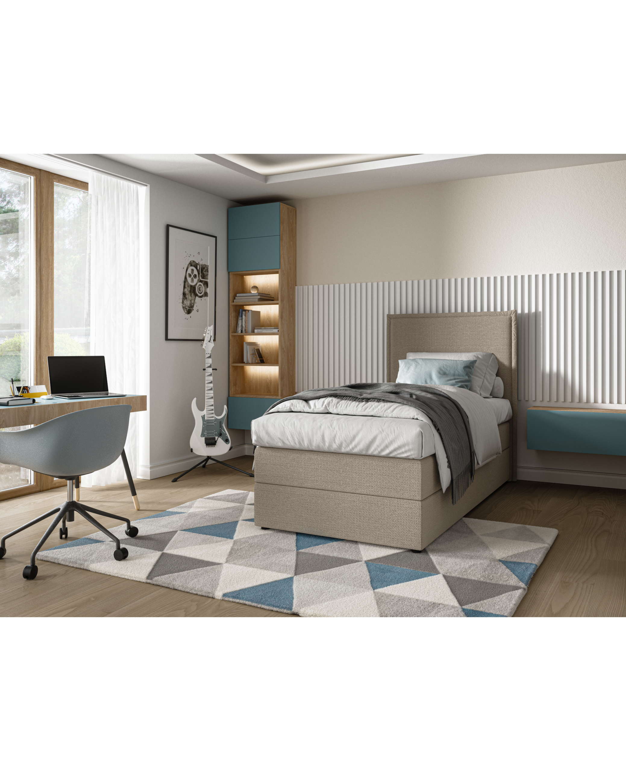 Łóżko kontynentalne SINNO mini – podwójny materac boxspring - obrazek 2