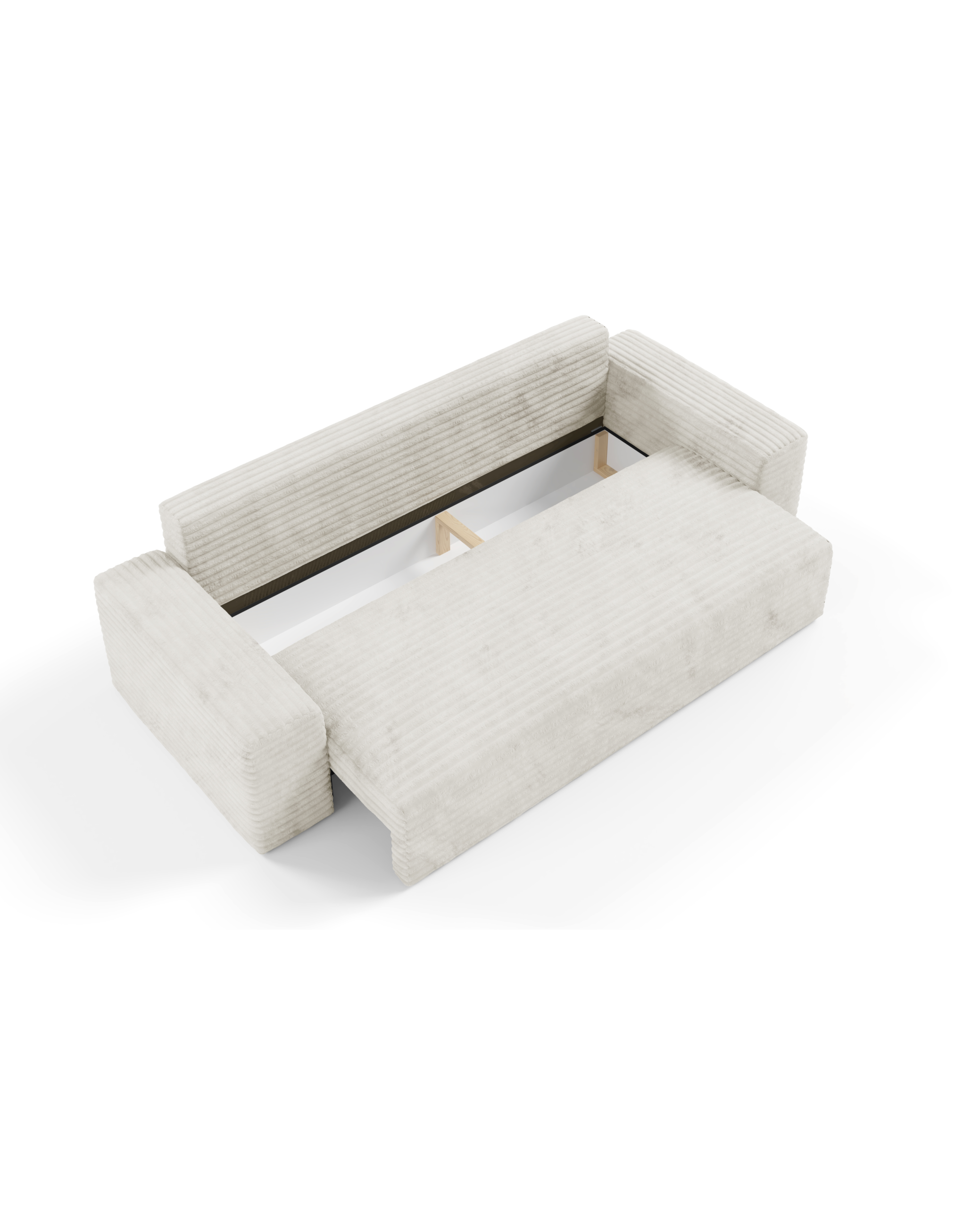 Sofa sztruksowa COCO - funkcja spania, pojemnik - obrazek 3
