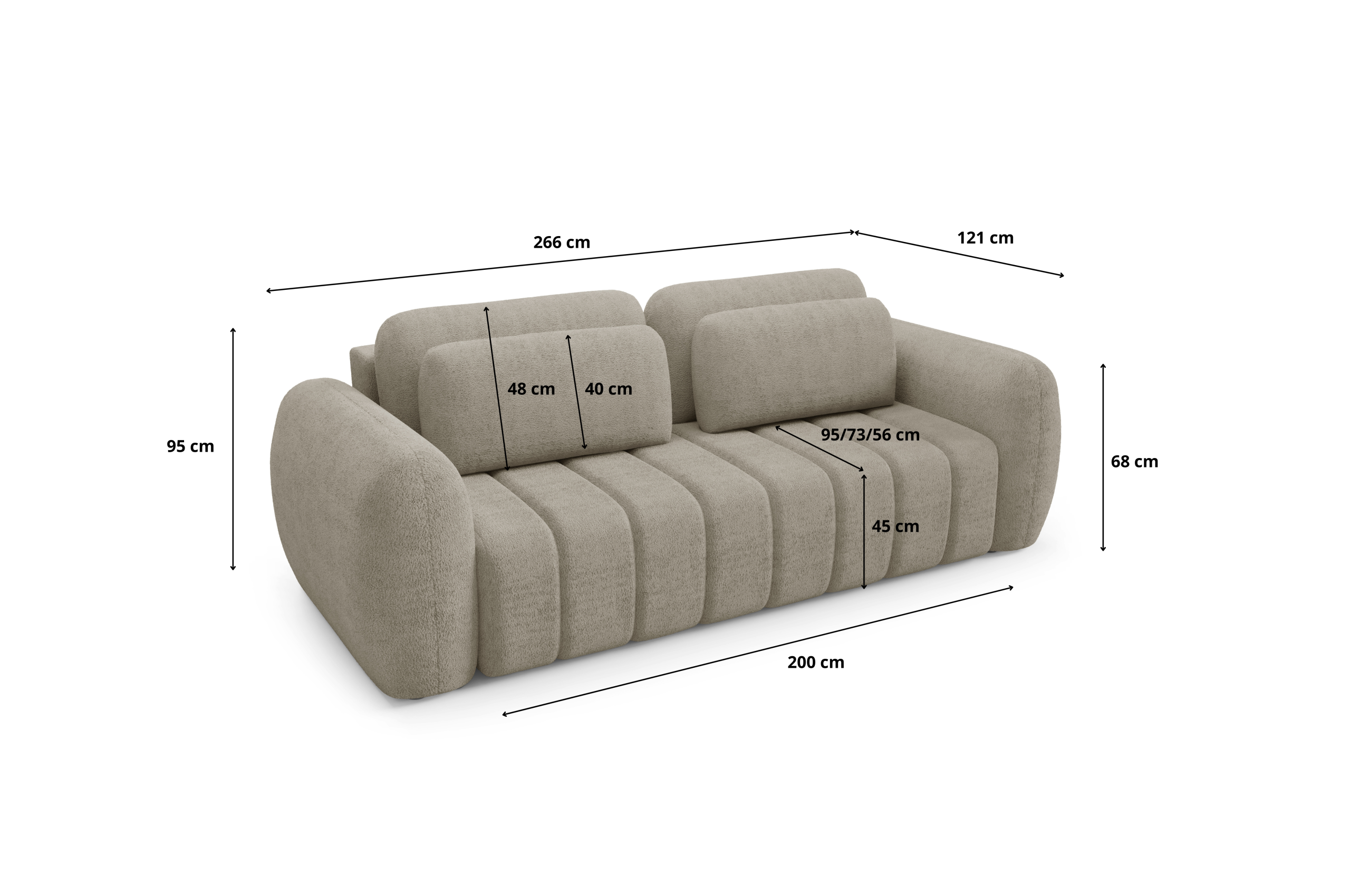 Sofa CONTII Premium - obłe kształty, funkcja spania, pojemnik - obrazek 8
