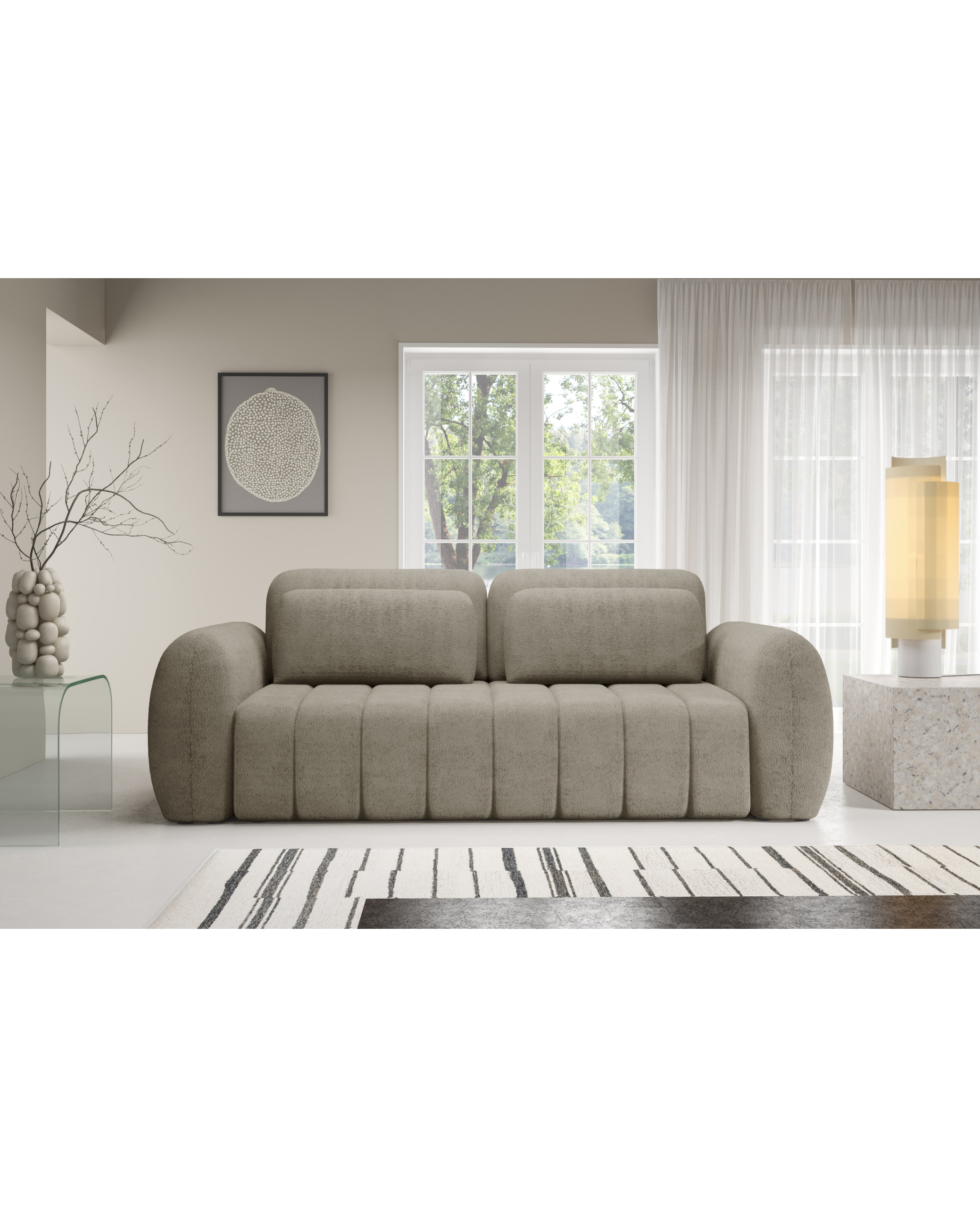 Sofa CONTII Premium - obłe kształty, funkcja spania, pojemnik - obrazek 3