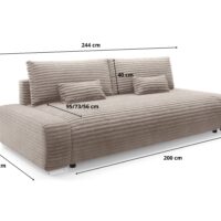 Sofa ROLLY wymiar